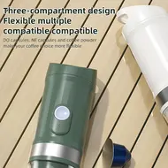 ​Portable Electric Espresso Coffee Machine Cordless 3oz Single Serve Mini Maker with 3 IN 1 Coffee Powder/N/DG Capsule 20Bar Pump Rechargeable 9600mAh Battery for Heat and Cold Brew - White 445