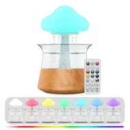 ​Rain Cloud Humidifier Water Drip 5H Timer Aromatherapy Essential Oil Diffuser with 7 LED Nighttime - Brown 29000358