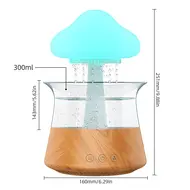 ​Rain Cloud Humidifier Water Drip 5H Timer Aromatherapy Essential Oil Diffuser with 7 LED Nighttime - Brown 358