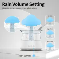 ​Rain Cloud Humidifier Water Drip 5H Timer Aromatherapy Essential Oil Diffuser with 7 LED Nighttime - Brown 358