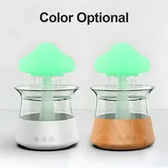 ​Rain Cloud Humidifier Water Drip 5H Timer Aromatherapy Essential Oil Diffuser with 7 LED Nighttime - Brown 358