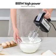 ​SOKANY 6651 Electric Hand Mixer 800W 5 Speeds with Dough Hook for Whipping Mixing Cookies Cakes Eggs & Dough 364