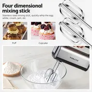​SOKANY 6651 Electric Hand Mixer 800W 5 Speeds with Dough Hook for Whipping Mixing Cookies Cakes Eggs & Dough 364