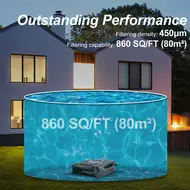 Solar Powered Cordless Robotic Pool Cleaner with Dual Charging 2 Cleaning Modes Automatic Obstacle Avoidance and Escape Function Rechargeable Pool Skimmer Robot with 2500mAh Battery Removable Basket 380