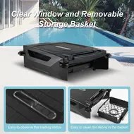 Solar Powered Cordless Robotic Pool Cleaner with Dual Charging 2 Cleaning Modes Automatic Obstacle Avoidance and Escape Function Rechargeable Pool Skimmer Robot with 2500mAh Battery Removable Basket 380