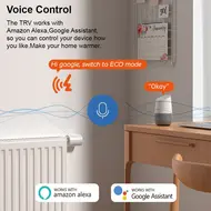 ​LCD digital thermostatic radiator valve for Tuya Zigbee APP mini radiator valve smart temperature controller automatic radiator voice control thermostat control switch touchscreen - White 559