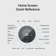 ​LCD digital thermostatic radiator valve for Tuya Zigbee APP mini radiator valve smart temperature controller automatic radiator voice control thermostat control switch touchscreen - White 559