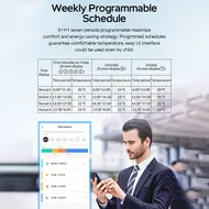 ​LCD digital thermostatic radiator valve for Tuya Zigbee APP mini radiator valve smart temperature controller automatic radiator voice control thermostat control switch touchscreen - White 559