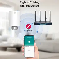 ​LCD digital thermostatic radiator valve for Tuya Zigbee APP mini radiator valve smart temperature controller automatic radiator voice control thermostat control switch touchscreen - White 559