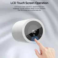 ​LCD digital thermostatic radiator valve for Tuya Zigbee APP mini radiator valve smart temperature controller automatic radiator voice control thermostat control switch touchscreen - White 559