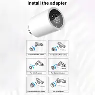 ​LCD digital thermostatic radiator valve for Tuya Zigbee APP mini radiator valve smart temperature controller automatic radiator voice control thermostat control switch touchscreen - White 559