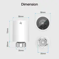 ​LCD digital thermostatic radiator valve for Tuya Zigbee APP mini radiator valve smart temperature controller automatic radiator voice control thermostat control switch touchscreen - White 559