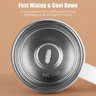 380mL Self Stirring Mug with Lid Automatic Magnetic Stainless Steel Coffee Cup for Coffee Milk Cocoa Hot Chocolate & Tea - White 485
