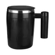 380mL Self Stirring Mug with Lid Automatic Magnetic Stainless Steel Coffee Cup for Coffee Milk Cocoa Hot Chocolate & Tea - White 485
