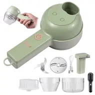 ​4 In 1 Handheld Electric Food Chopper Vegetable Cutter Set  USB Powered for Garlic Chili Onion Celery Ginger 510