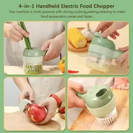 ​4 In 1 Handheld Electric Food Chopper Vegetable Cutter Set  USB Powered for Garlic Chili Onion Celery Ginger 510