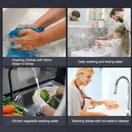 ​5.5KW Tankless Electric Water Heater 220V LED Digital Display 30-55 ºC with Overheat Protection 541