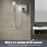 ​5.5KW Tankless Electric Water Heater 220V LED Digital Display 30-55 ºC with Overheat Protection 562