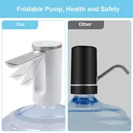 Automatic Water Dispenser with Water Quantity Selection for Universal Gallon Bottles Electric Foldable Pump USB Charging - White 526
