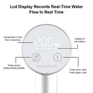 Automatic Water Dispenser with Water Quantity Selection for Universal Gallon Bottles Electric Foldable Pump USB Charging - White 526