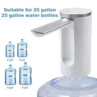 Automatic Water Dispenser with Water Quantity Selection for Universal Gallon Bottles Electric Foldable Pump USB Charging - White 526
