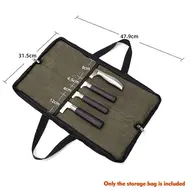 ​Canvas Chef's Knife Roll Bag with Durable Handles  Knife Case 4 Slots 515