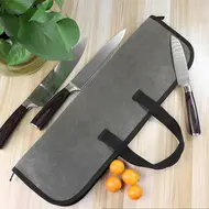 ​Canvas Chef's Knife Roll Bag with Durable Handles  Knife Case 4 Slots 515