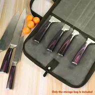​Canvas Chef's Knife Roll Bag with Durable Handles  Knife Case 4 Slots 515