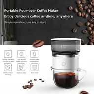 Coffee Maker Portable Espresso Machine with Tritan Water Tank Mini Electric Drip Outdoor Coffee Pot 458