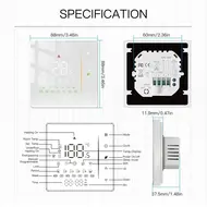 Tuya ZigBee digital display intelligent temperature controller multifunctional electric floor heating system compatible with Alexa and Google Assistant -  White 561
