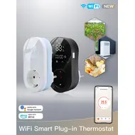 ​WiFi Intelligent LED Thermostat 16A Breeding Incubation Constant Temperature Socket Energy Saving Timer Socket - White 552