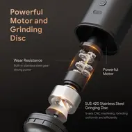 Electric Burr Coffee Grinder 24W Portable USB Rechargeable 25 Gears Adjustable Burr Mill with Stainless Steel Core & Cleaning Brush 465