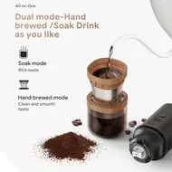 Electric Burr Coffee Grinder 24W Portable USB Rechargeable 25 Gears Adjustable Burr Mill with Stainless Steel Core & Cleaning Brush 465