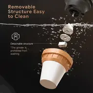 Electric Burr Coffee Grinder 24W Portable USB Rechargeable 25 Gears Adjustable Burr Mill with Stainless Steel Core & Cleaning Brush 465