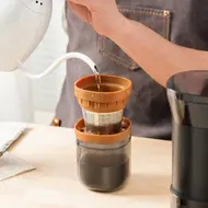 Electric Burr Coffee Grinder 24W Portable USB Rechargeable 25 Gears Adjustable Burr Mill with Stainless Steel Core & Cleaning Brush 465