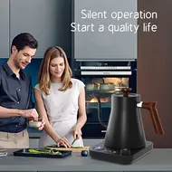 ​Electric Gooseneck Kettle 1200W Stainless Steel NTC Temp Control LCD Display Auto Shut Off 0.9L Pour Over Coffee  Tea Boiler 479