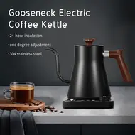 ​Electric Gooseneck Kettle 1200W Stainless Steel NTC Temp Control LCD Display Auto Shut Off 0.9L Pour Over Coffee  Tea Boiler 479