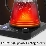 ​Electric Gooseneck Kettle 1200W Stainless Steel NTC Temp Control LCD Display Auto Shut Off 0.9L Pour Over Coffee  Tea Boiler 479