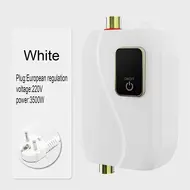 ​Electric Mini Tankless Water Heater 220V 3500W Bathroom Kitchen Washing Machine with LCD Display for Shower Bathroom Kitchen Washing Machine EU Plug 540