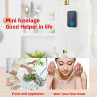 ​Electric Mini Tankless Water Heater 220V 3500W Bathroom Kitchen Washing Machine with LCD Display for Shower Bathroom Kitchen Washing Machine EU Plug 540