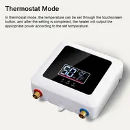 ​Electric Mini Tankless Water Heater 7500W Wall Mounted LED Display Backlit Thermostat Mode Power Setting for Household Kitchen Bathroom 544