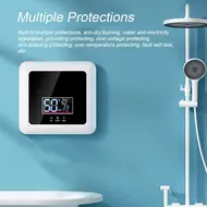 ​Electric Mini Tankless Water Heater 7500W Wall Mounted LED Display Backlit Thermostat Mode Power Setting for Household Kitchen Bathroom 544