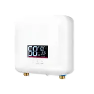 ​Electric Mini Tankless Water Heater 7500W Wall Mounted LED Display Backlit Thermostat Mode Power Setting for Household Kitchen Bathroom 544