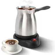 ​Electric Turkish Coffee Maker Machine 600ml 20oz Multifunctional Espresso Tea & Milk Pot 600W Stainless Steel Ergonomic Handle 477