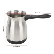 ​Electric Turkish Coffee Maker Machine 600ml 20oz Multifunctional Espresso Tea & Milk Pot 600W Stainless Steel Ergonomic Handle 477