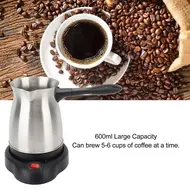 ​Electric Turkish Coffee Maker Machine 600ml 20oz Multifunctional Espresso Tea & Milk Pot 600W Stainless Steel Ergonomic Handle 477