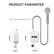 ​Electric instant water heater LCD digital display thermostatic shower water heater waterproof 304 stainless steel tankless water heater 539