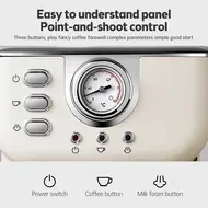 Espresso Coffee Machine 20 Bar Stainless Steel 2 n 1 Semi Automatic Cappuccino Latte Maker with Milk Frother 1.5L  Removable Water Tank Coffee Portafilter and Tamper Spoon 461