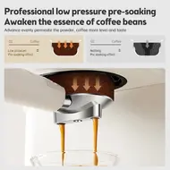 Espresso Coffee Machine 20 Bar Stainless Steel 2 n 1 Semi Automatic Cappuccino Latte Maker with Milk Frother 1.5L  Removable Water Tank Coffee Portafilter and Tamper Spoon 461