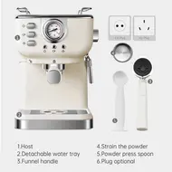 Espresso Coffee Machine 20 Bar Stainless Steel 2 n 1 Semi Automatic Cappuccino Latte Maker with Milk Frother 1.5L  Removable Water Tank Coffee Portafilter and Tamper Spoon 461